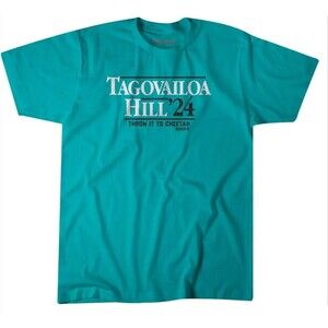 TAGOVAILOA & HILL '24 Miami Football Breaking T  Cotton T-Shirt XL Graphic Tee